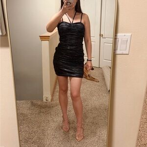 Sequin Hearts Black Mini Dress